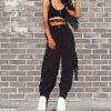 The Best Women Loose Causal Trousers Costume High Waist Chain Combat Cargo High Waist Harem Hip Hop Outdoor Military Pocket Pants Online - Hplify