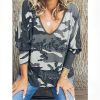 The Best Women Loose Ladies Blouse Shirt Long Sleeve Summer Tops V neck Casual Camouflage Basic Tee Blouse Streetwear Online - Hplify