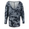 The Best Women Loose Ladies Blouse Shirt Long Sleeve Summer Tops V neck Casual Camouflage Basic Tee Blouse Streetwear Online - Hplify