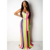 The Best Women Maxi Boho Dress Striped Summer Casual Beach Evening Party Long Sundress Fashion Ladies Sleeveless Dresses Online - Hplify