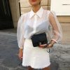 The Best Women Mesh Sheer Blouse See-through Long Sleeve Top Shirt Blouse Fashion Pearl Button Transparent White Shirt Female Blusas Online - Hplify