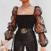The Best Women Mesh Sheer T Shirt See-through Long Sleeve Top Shirt Online - Hplify