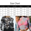 The Best Women Mesh Transparent Shirts Skinny Long Sleeve O-Neck Crop Tops See-through Print Lady Women T shirt Tops Online - Hplify