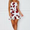 The Best Women Mini Floral Dress Summer Fashion Ladies Slim Bodycon Party Clubwear Beach Holiday Sleeveless Zipper Sundress Online - Hplify