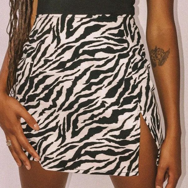 The Best Women Mini Skirt High Waist Leopard Zebra Print  Straight Soft Skirts Online - Hplify