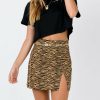 The Best Women Mini Skirt High Waist Leopard Zebra Print  Straight Soft Skirts Online - Hplify