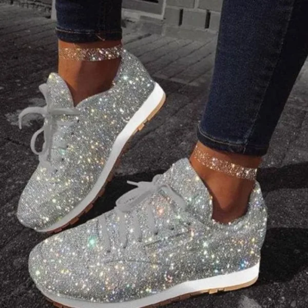 The Best Women Muffin Rhinestone New Crystal Platform Sneakers Online - Hplify