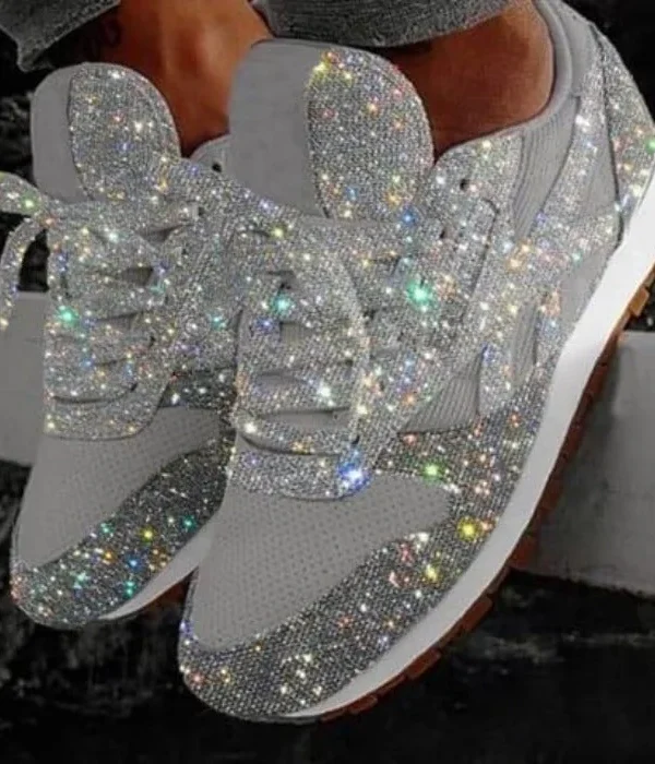 The Best Women Muffin Rhinestone New Crystal Platform Sneakers Online - Hplify