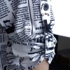 The Best Women Newspaper Print Casual Blouse Top + Sexy Long Pants Set 2Pcs Outfits Clothes Set Plus Size Online - Hplify