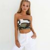 The Best Women Off Shoulder Elastic Tube Tops Summer Beach Ladies Bra Blouse Strapless Bandeau Casual Crop Top Shirt Online - Hplify