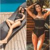 The Best Women One Piece Push Up Padded Bikini Bodysuit New Elastic Brisket Swimwear Bathing Suit Bikini Beachwear Hot Online - Hplify