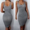 The Best Women Package Hip Dress Summer Bandage Bodycon Mini Dress High Waist Slim Solid Gray Casual vestidos Sundress Online - Hplify