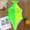 The Best Women Padded Monokini swimwear bathing suit One piece Push-up Patchwork Halter Backless Beachwear Swimsuit Pool Charming Bikinis Online - Hplify