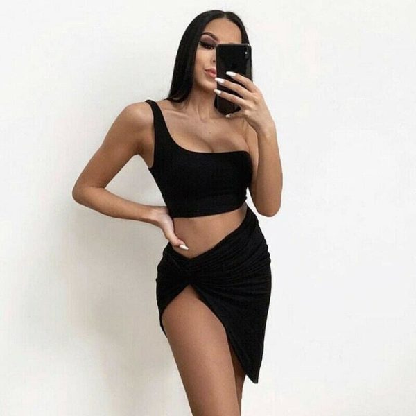 The Best Women  Piece Bodycon Two Piece Crop Top and Skirt Set Bandage Dress Club Party Dress Summer Beachwear Swimsuit Online - Hplify