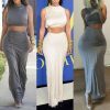 The Best Women Plain Pleated High Waist Long Maxi Skirt Sexy Stretch Solid Bodycon Mermaid Party Skirt Online - Hplify
