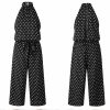 The Best Women Polka Dot Sleeveless Halter Jumpsuit Playsuit Fashion New Ladies Party Summer Loose Wide Leg Romper Trousers Online - Hplify