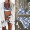 The Best Women Print Swimwear Bandage Bikini Set Push-up Padded Bra Bathing Suit Online - Hplify