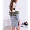 The Best Women Pullover Knitted Dress Casual Turtleneck Patchwork Loose Long Sleeve Basic Dress Autumn Winter Clothes Online - Hplify