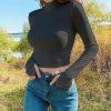 The Best Women Pullover T-Shirt Slim Warm Turtle Neck High Collar Long Sleeve Stretch Bottoming Tops Online - Hplify