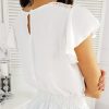The Best Women Round Neck Short Sleeve Tops Hollow Out Casual Blouse Loose Summer Elegant Crochet Lace Crop Tops Shirt Online - Hplify