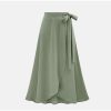 The Best Women Ruffle Wrap Over Loose Skirt Ladies Fashion Solid High Waist Split Irregular Party A-Line Long Skirt Plus Size Online - Hplify