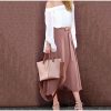 The Best Women Ruffle Wrap Over Loose Skirt Ladies Fashion Solid High Waist Split Irregular Party A-Line Long Skirt Plus Size Online - Hplify
