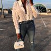 The Best Women See-through Sheer Chiffon Blouse Square Collar Shirt Long Sleeve Tees Tops Autumn Slim Blouses Shirts Online - Hplify