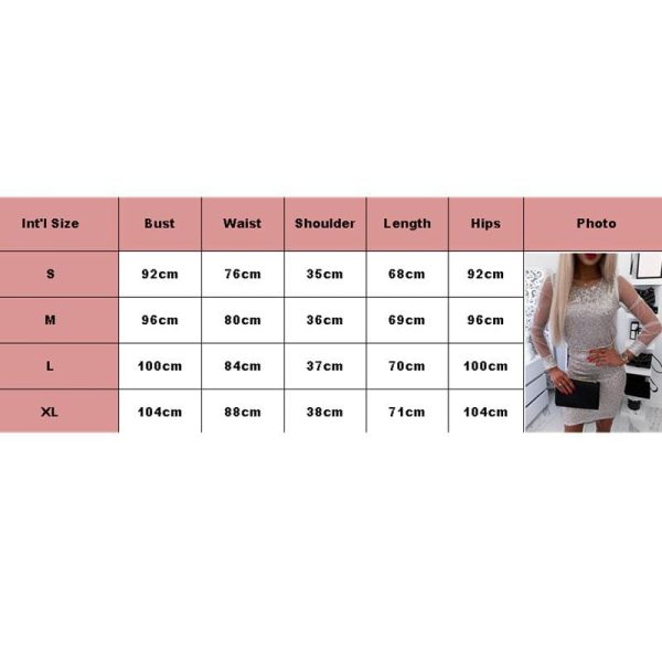 The Best Women Sequin Long Sleeve Mesh Patchwork Mini Dress Evening Party Dress Online - Hplify