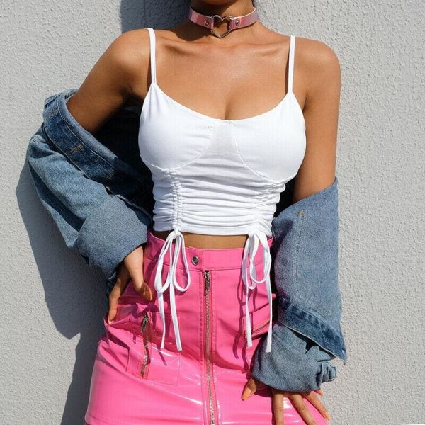 The Best Women Sexy Casual Tank Top Vest Blouse Sleeveless Summer Crop Top Shirt Solid Cotton Cami Top Online - Hplify