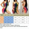 The Best Women Sexy Dress Summer Perspective Bodycon Sleeveless Rainbow Mesh Beach Slim Fit Ladies Mini Sling Dress Sundress Online - Hplify
