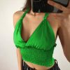 The Best Women Sexy Shrinkage Pleated Backless Nightclub Crop Top Ladies Summer Beach Casual Tank Vest Blouse Women Clothes Online - Hplify