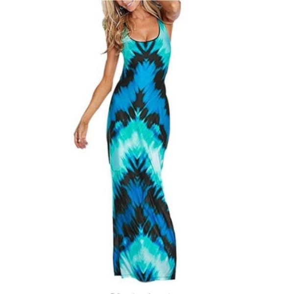 The Best Women Sexy Summer Long Maxi Dress Ladies Sleveless Bodycon Evening Party Dress Summer Beach Holiday Sundress Online - Hplify