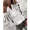 The Best Women Shirts Striped Blouses Office Ladies Long Sleeve Buttons Slim Shirts Tops Online - Hplify