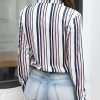 The Best Women Shirts Striped Blouses Office Ladies Long Sleeve Buttons Slim Shirts Tops Online - Hplify