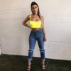 The Best Women Sleeveless Crop Top Basic Tank Top Summer Party Slim Short Tee Online - Source Silk