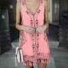 The Best Women Sleeveless V Neck Summer Boho Floral Casual Loose Beach Small Mini Dress Sundress Online - Hplify
