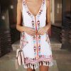 The Best Women Sleeveless V Neck Summer Boho Floral Casual Loose Beach Small Mini Dress Sundress Online - Hplify