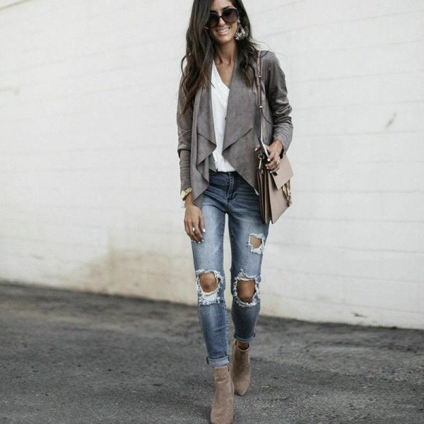 The Best Women Spring Autumn Cardigan OL Office Ladies Fashion Simple Coat Jacket Online - Hplify