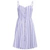 The Best Women Strappy Off Shoulder Striped Bow Open Back Short Mini Dress Online - Source Silk