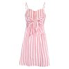 The Best Women Strappy Off Shoulder Striped Bow Open Back Short Mini Dress Online - Source Silk