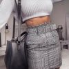 The Best Women Summer Bodycon Plaid Short Mini Skirt High Waist Pencil Skirt Online - Hplify