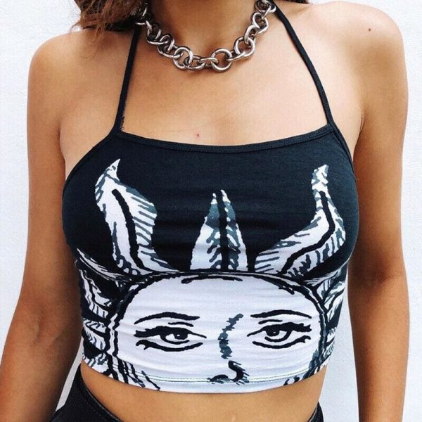 The Best Women Summer Casual Halter Strappy Bustier Bralette Corset Vest Ladies Sleeveless Beach Slim Crop Top Shirt Cami Top Online - Hplify