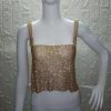 The Best Women Summer Sleeveless Sequin Crop Top Vest Sheer Metal Chainmail Sparkly Bra Tank Top Blouse Ladies Casual Clothes Online - Hplify