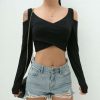 The Best Women Summer Tank Top Vest Ladies Casual Long Sleeve Crop Top Shirt Online - Hplify