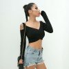 The Best Women Summer Tank Top Vest Ladies Casual Long Sleeve Crop Top Shirt Online - Hplify