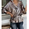 The Best Women Tops Sequins T Shirt Casual Party Short Sleeve Loose Tee Top Casual Tops Shirts Online - Hplify