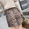 The Best Women Vintage Leopard Print A-line Short Skirt Autumn Hip Mini Skirt Online - Hplify