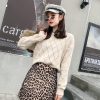 The Best Women Vintage Leopard Print A-line Short Skirt Autumn Hip Mini Skirt Online - Hplify
