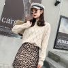 The Best Women Vintage Leopard Print A-line Short Skirt Autumn Hip Mini Skirt Online - Hplify