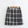 The Best Women White and Black Plaid Print Mini Skirt with Online - Hplify